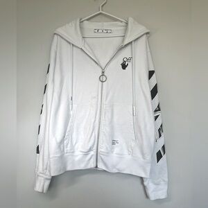 Authentic Off-White Carav Arrow Over Hoodie 'White/Black'